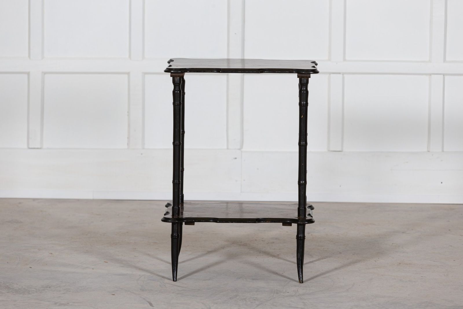 photo furniture 19thc English Rosewood Chinoiserie Two Tier Side Table
