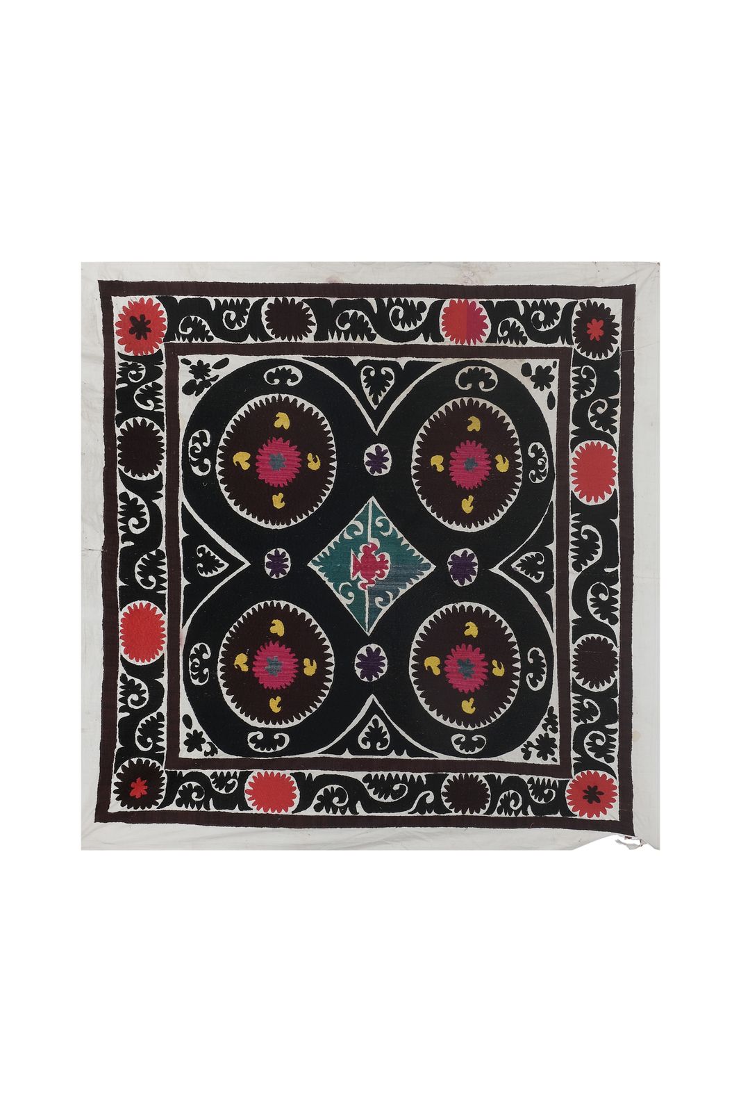 Suzani Tablecloth  Embrodiery Suzani Blanket   Uzbek Boho Embroidery Wall Decor   Tribal Bukhara Bedspread photo furniture