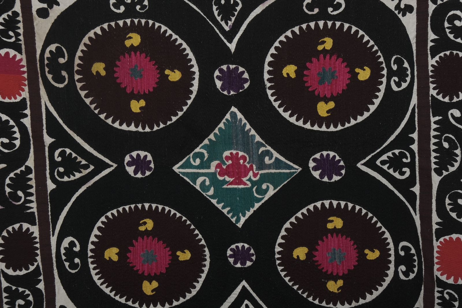 Suzani Tablecloth  Embrodiery Suzani Blanket   Uzbek Boho Embroidery Wall Decor   Tribal Bukhara Bedspread photo buy