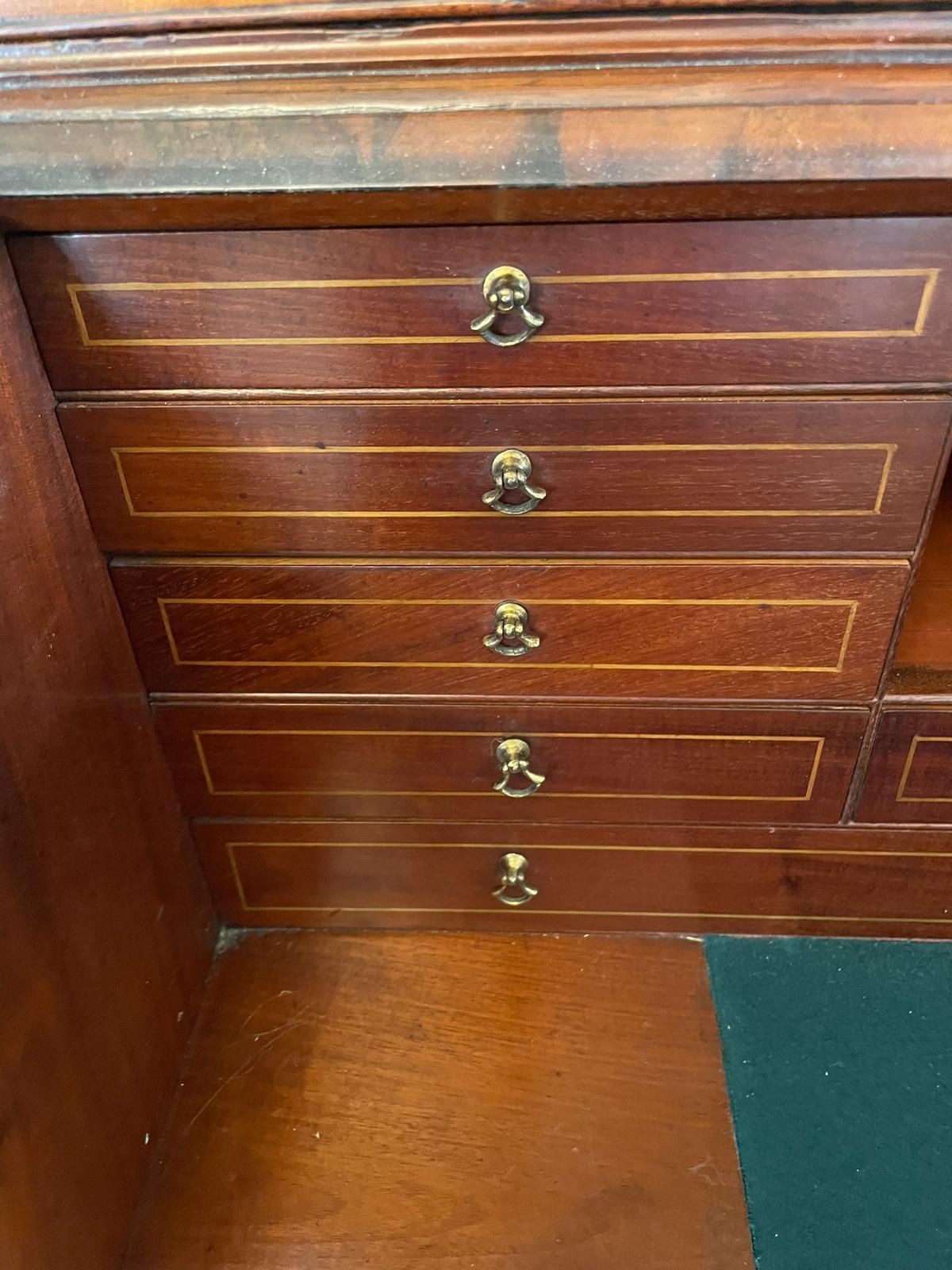 Outstanding Quality Antique Mahogany Inlaid Bureau Bookcase photo vinterior