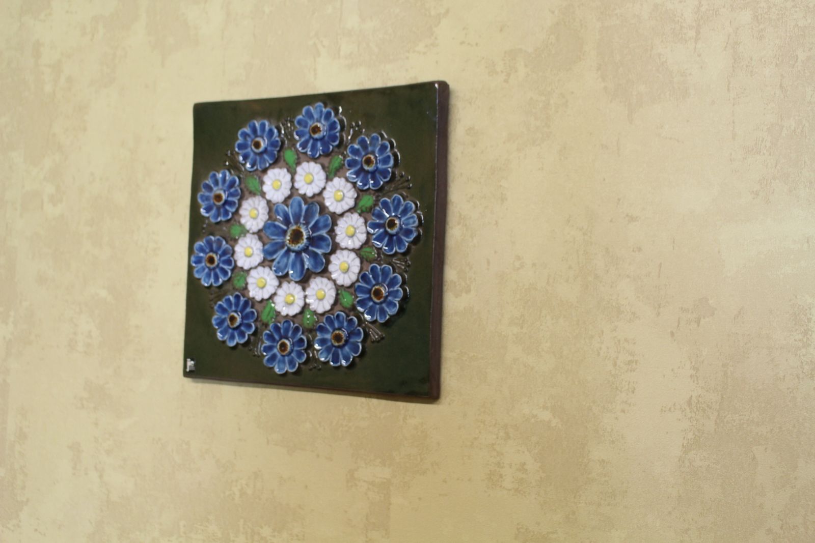Jie Gantofta Of Sweden Floral Design Ceramic Plaque 60’s/70’s photo furniture
