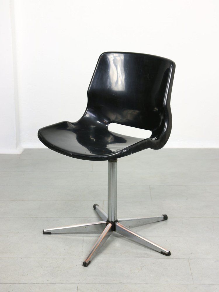 Swedish Overman Office Swivel Chair In Black By Svante Schöblom, 1970s