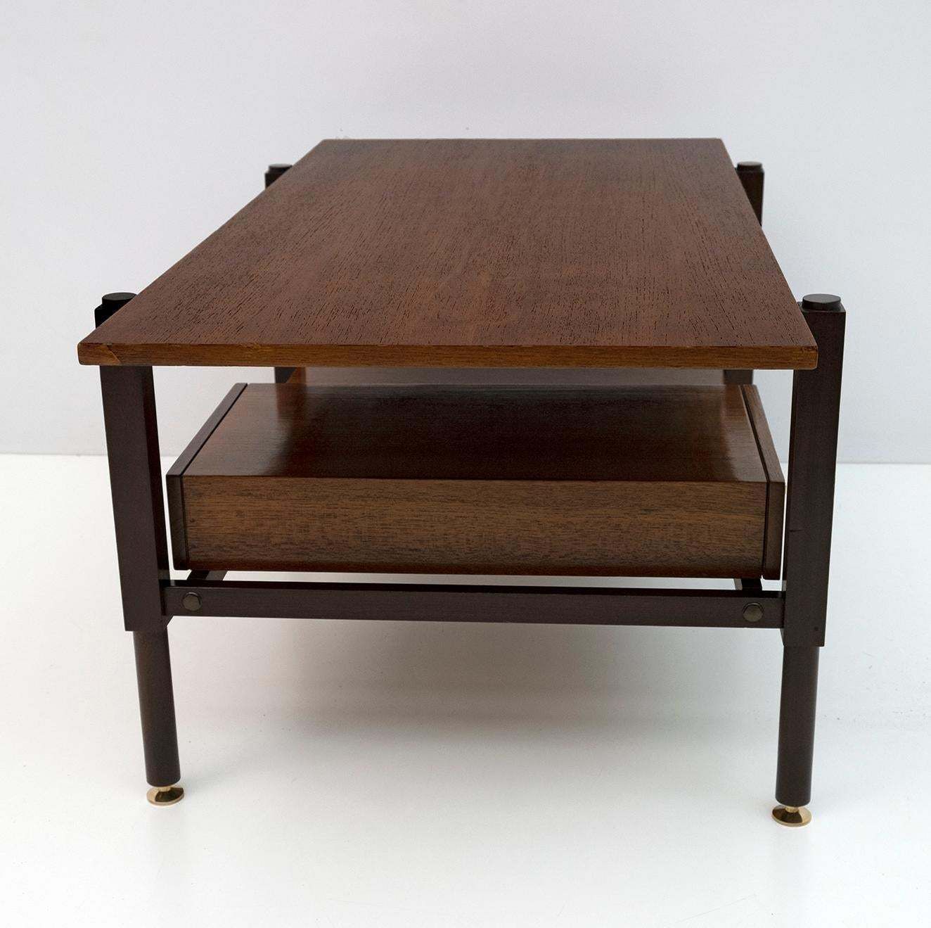 Ico Parisi Mid Century Modern Italian Mahogany Coffee Table, 1950s photo vintage