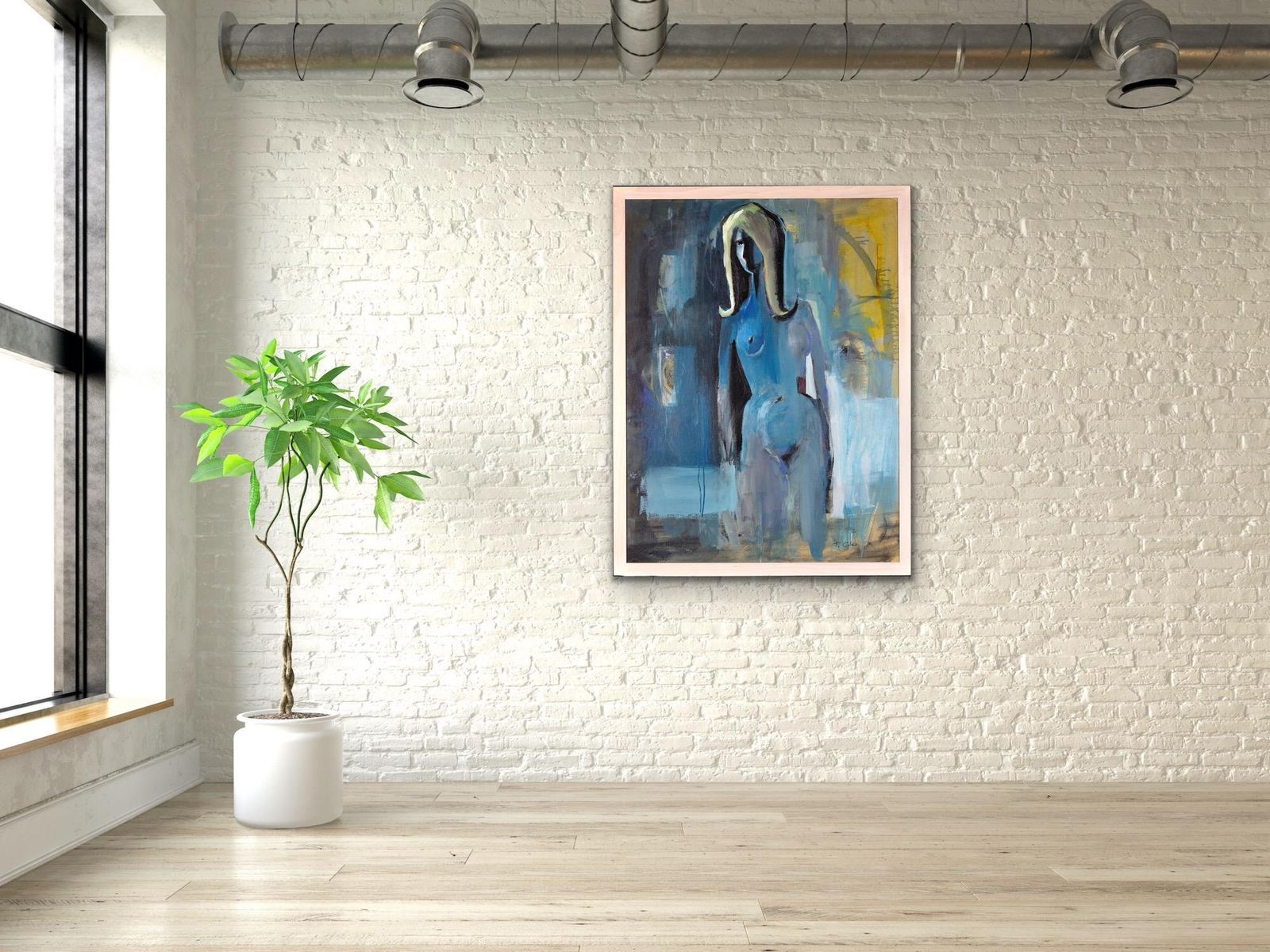 Tony Giles 1925 To 1994. Vows Are Spoken Only To Be Broken, Circa 1965. Framed Cornish Female Nude Oil Painting. Cornwall. photo vintage