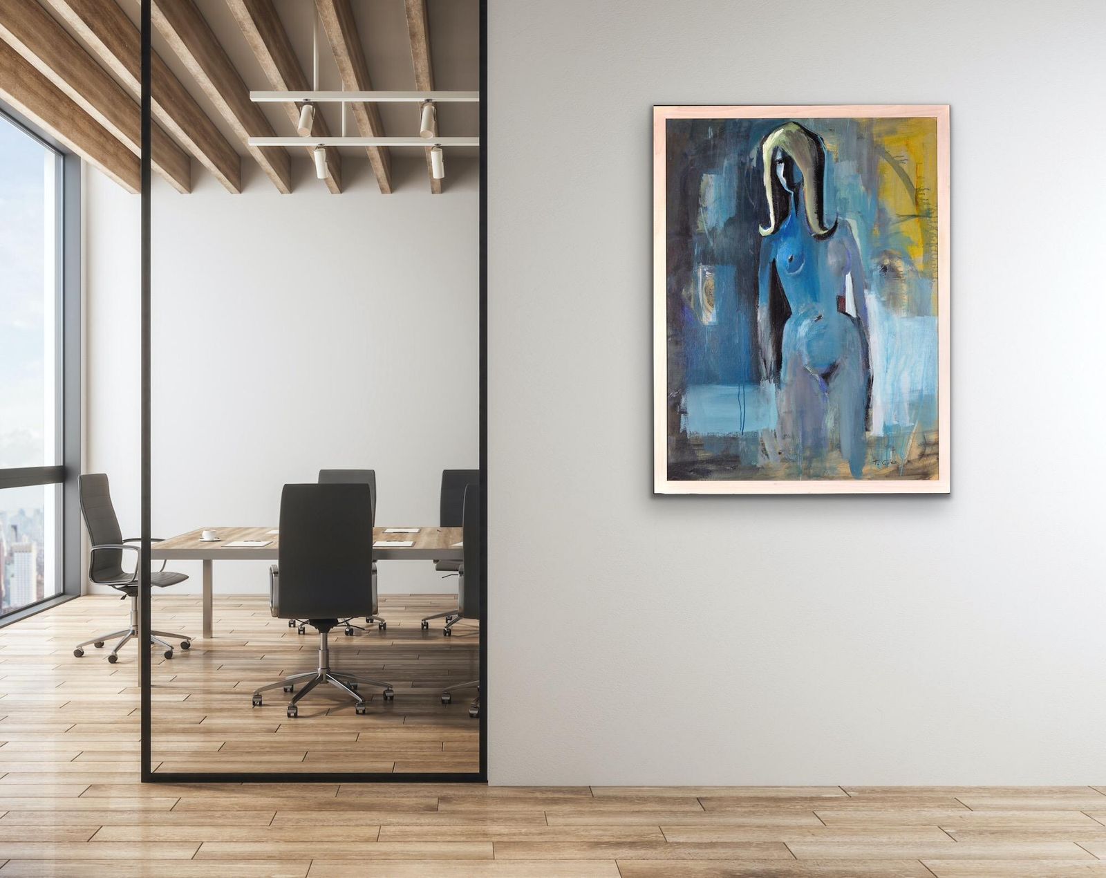 photo vinterior Tony Giles 1925 To 1994. Vows Are Spoken Only To Be Broken, Circa 1965. Framed Cornish Female Nude Oil Painting. Cornwall.