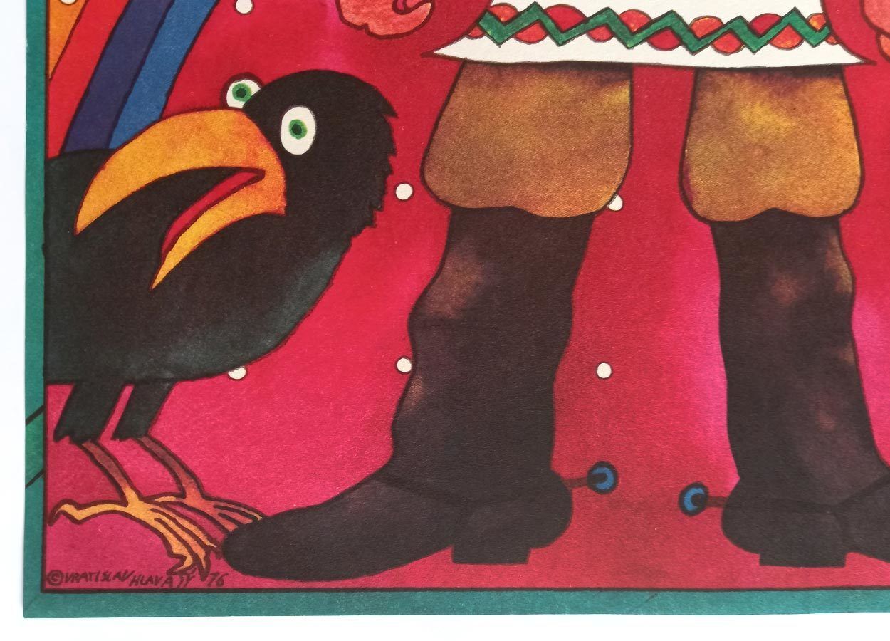 Original Movie Poster, Finist, The Brave Falcon, Vratislav Hlavatý, 1976, Genuine Czech Print photo Art