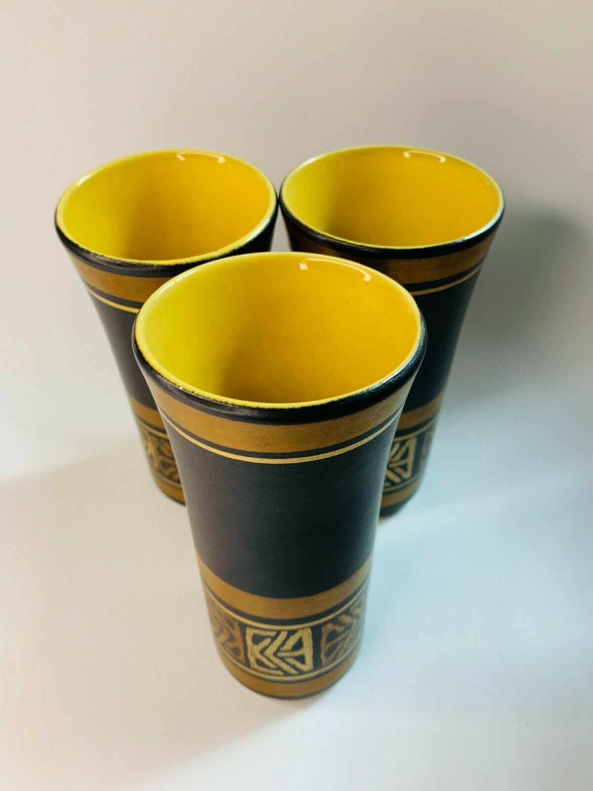 photo for sale 3 Mid Century Brown Gold And Bronze Vases By Dumler & Breiden West Germany