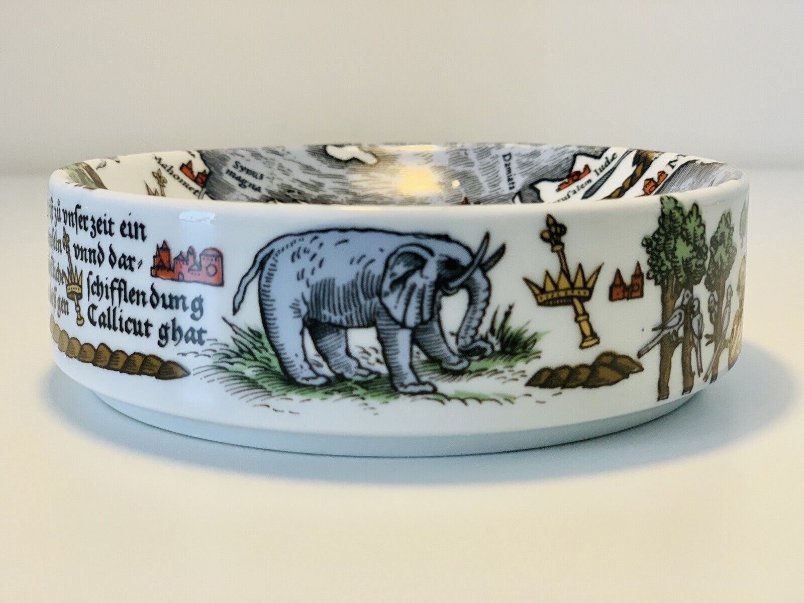Mid Century Trinket Dish With Medieval Map Of North Africa Ptolemy photo buy