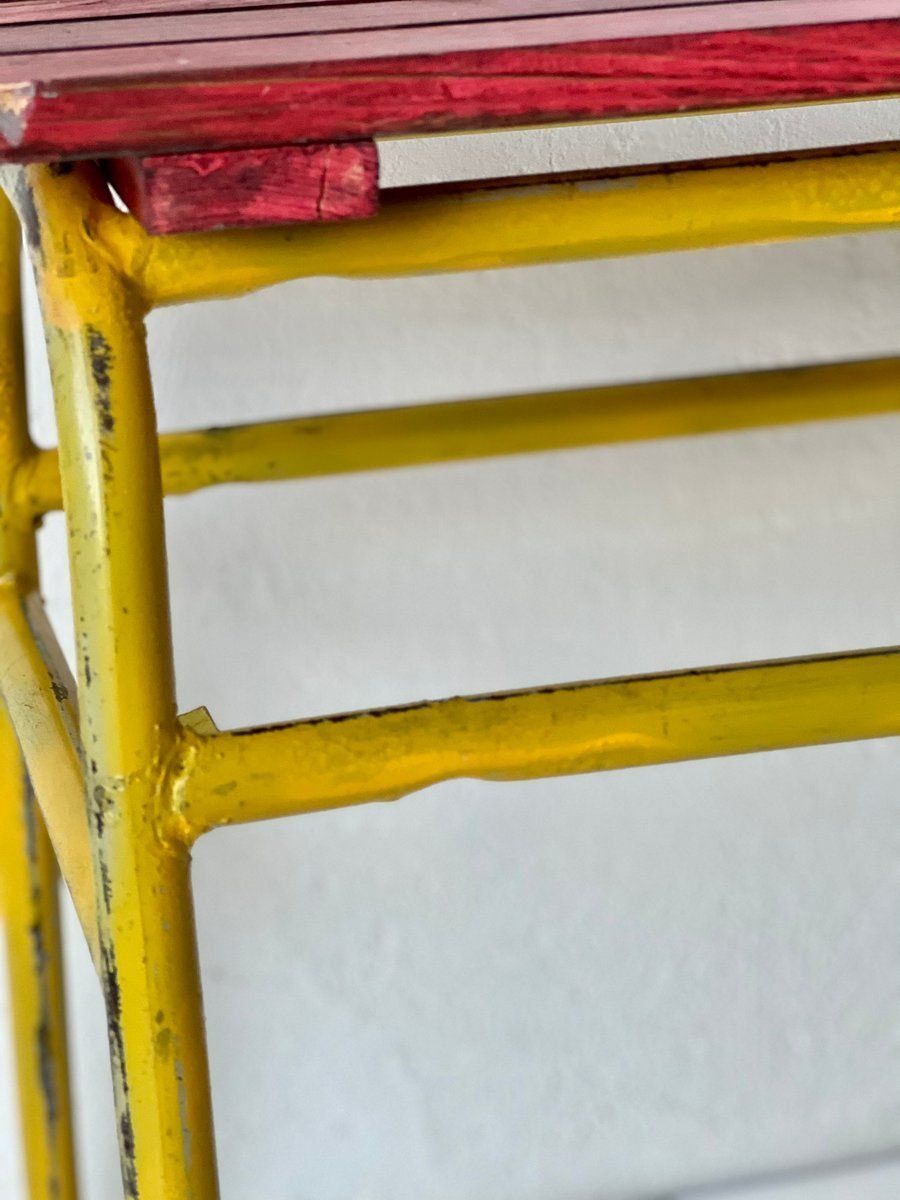 Industrial Bench In Metal And Pine, 1970s photo Furniture