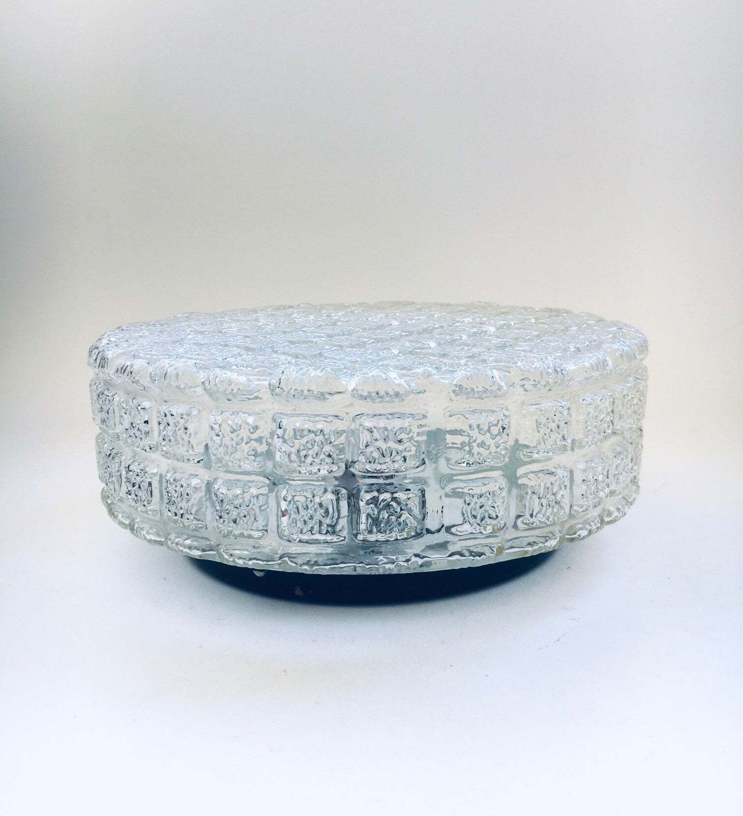 Wandlamp Met Ruitpatroon In Glas Van Massive, Jaren 1970 photo 89.28