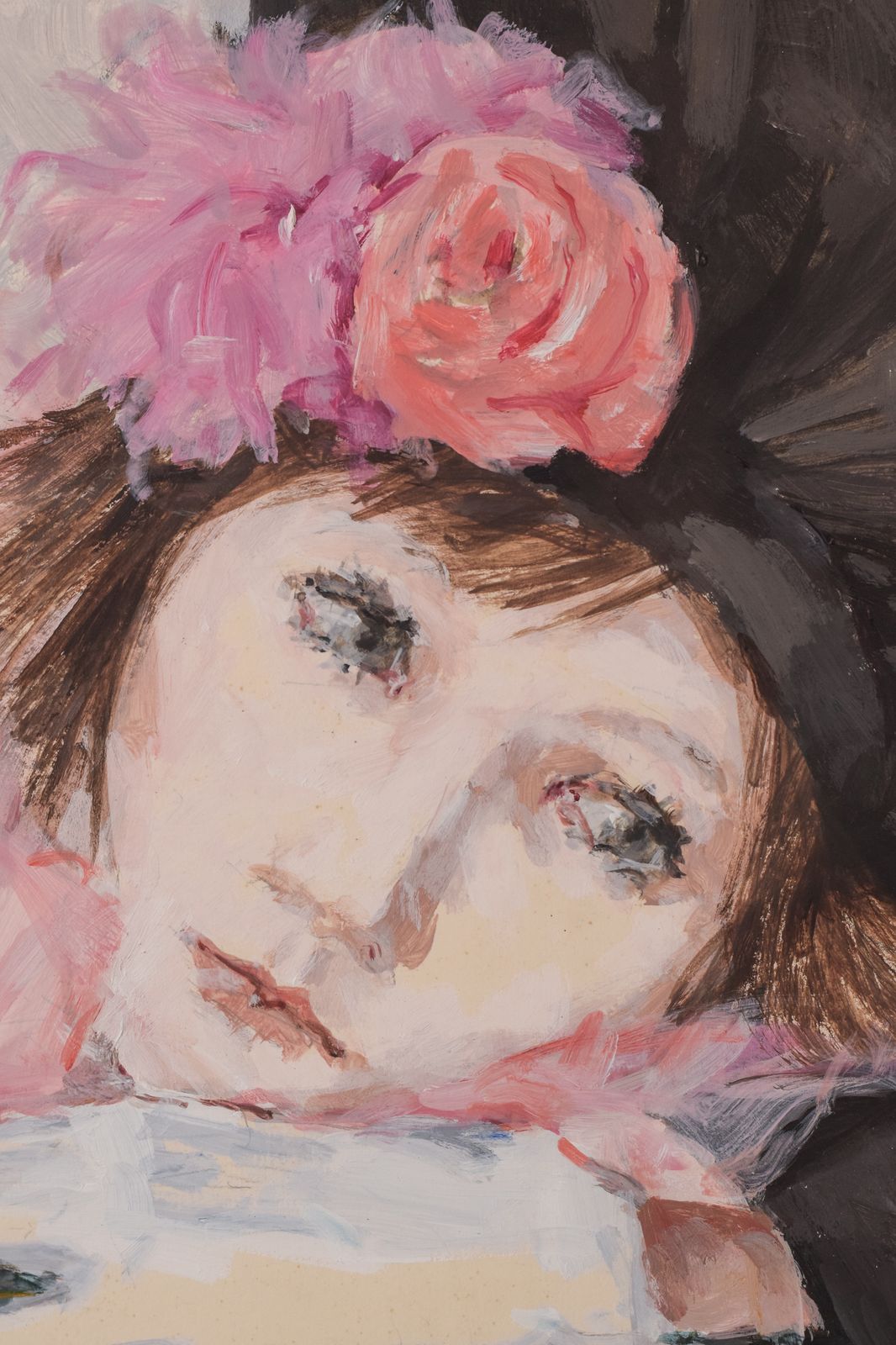 Portret Van Een Dame Met Een Roos, In De Stijl Van Manet photo Kunst