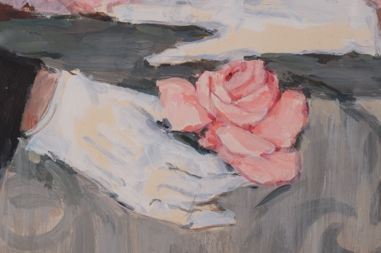 Portret Van Een Dame Met Een Roos, In De Stijl Van Manet photo 882.0