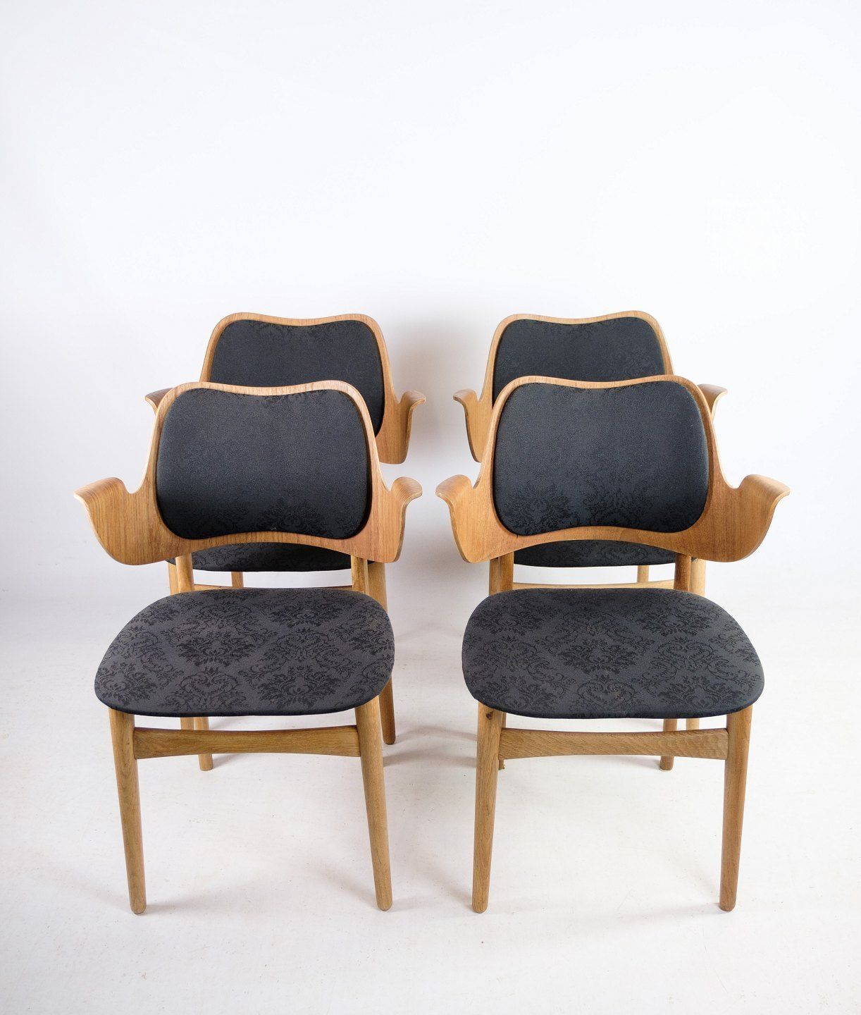 Set Of 4, Model 107 Armchairs Made In Oak And Teak, By Hans Olsen, 1960 photo furniture