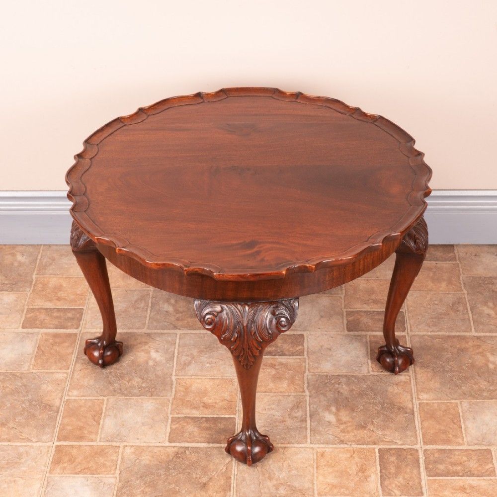 Good Quality Carved Mahogany Pie Crust Coffee Table photo for sale