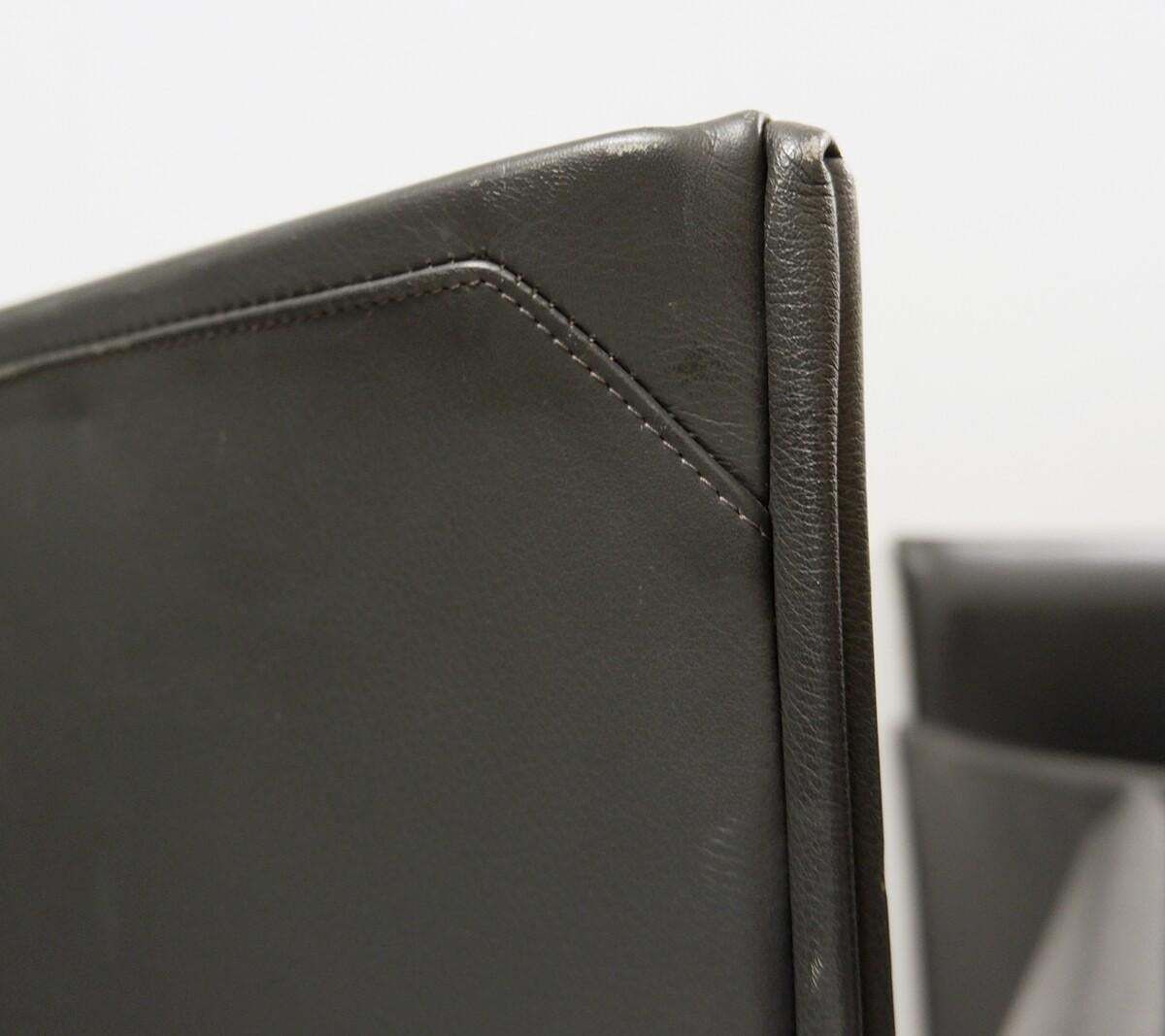 Furniture Mid Century Modern Mod.401 "Break" Chairs By Mario Bellini, Mouse Grey Leather photo