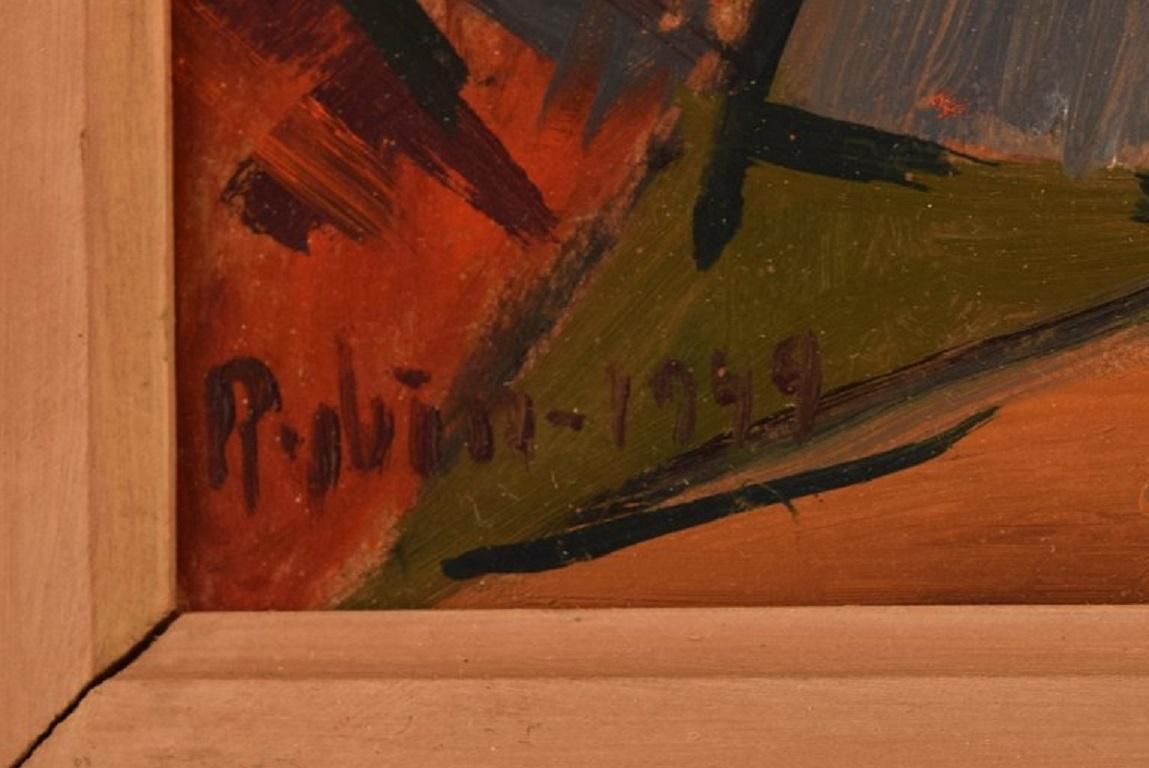 Sven Rybin, Swedish Artist, Oil On Board, Modernist Landscape photo 639.0