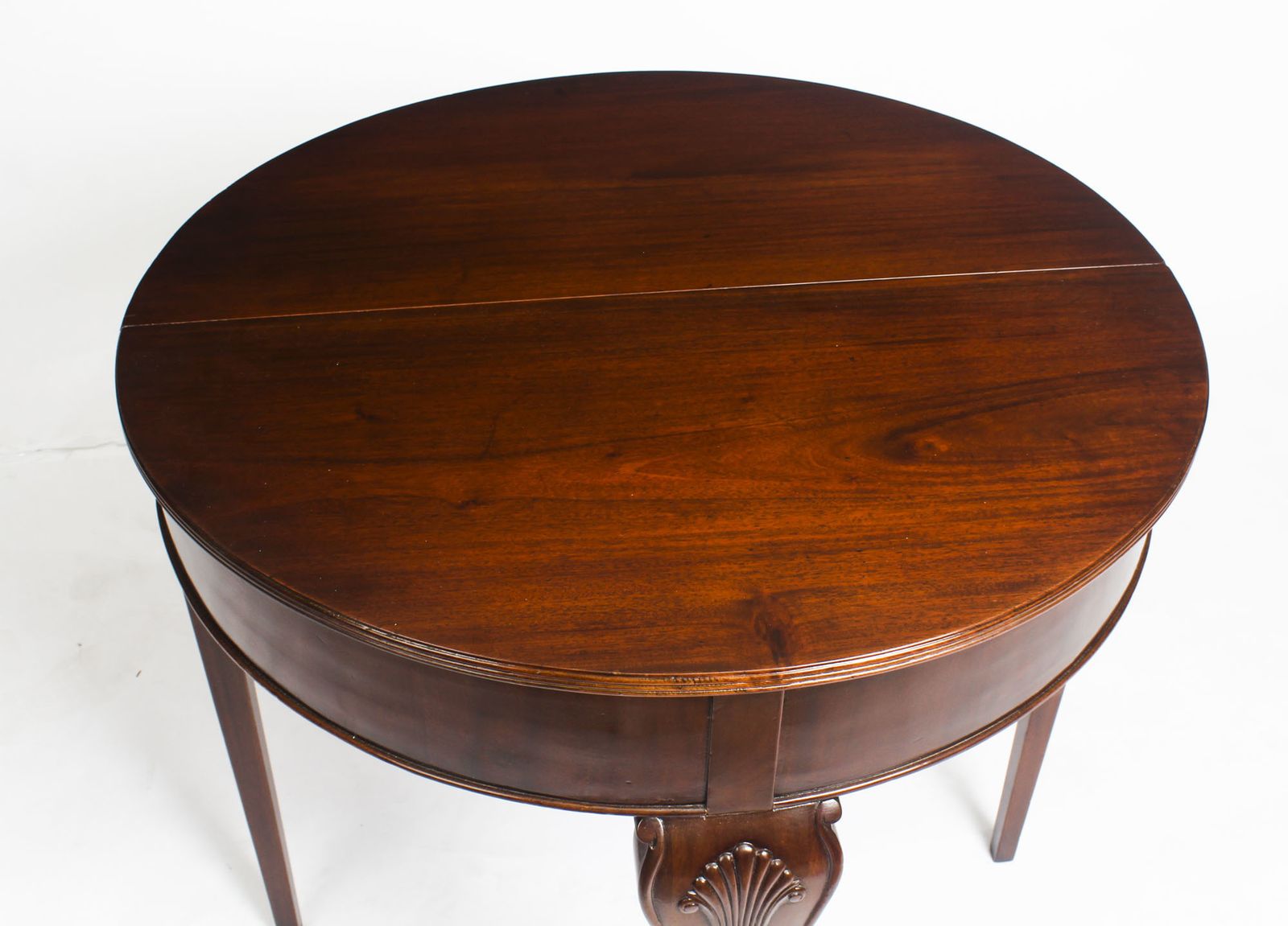 Victorian Mahogany Demi Lune Card Console Tea  19th C photo Furniture