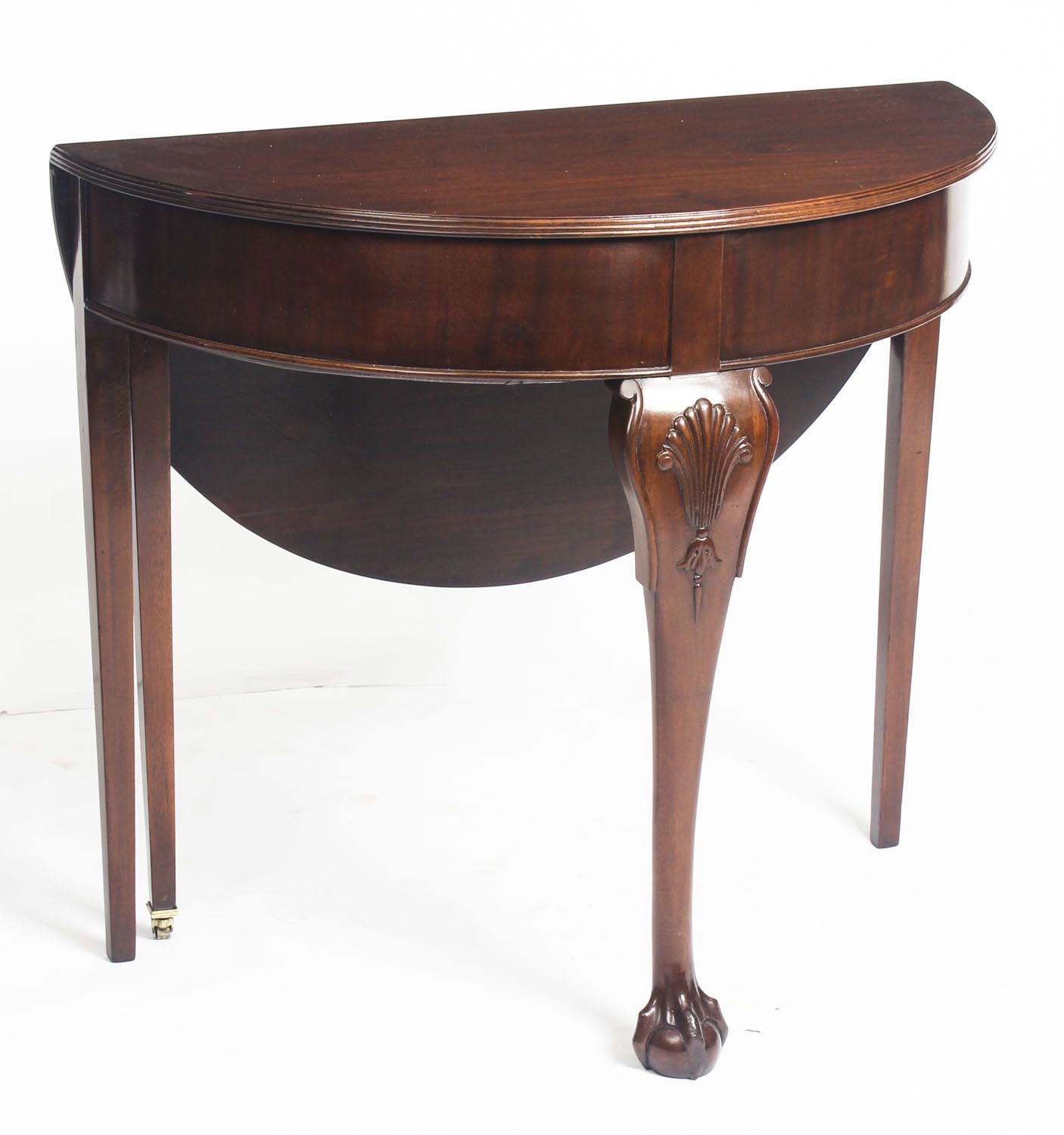 photo furniture Victorian Mahogany Demi Lune Card Console Tea  19th C