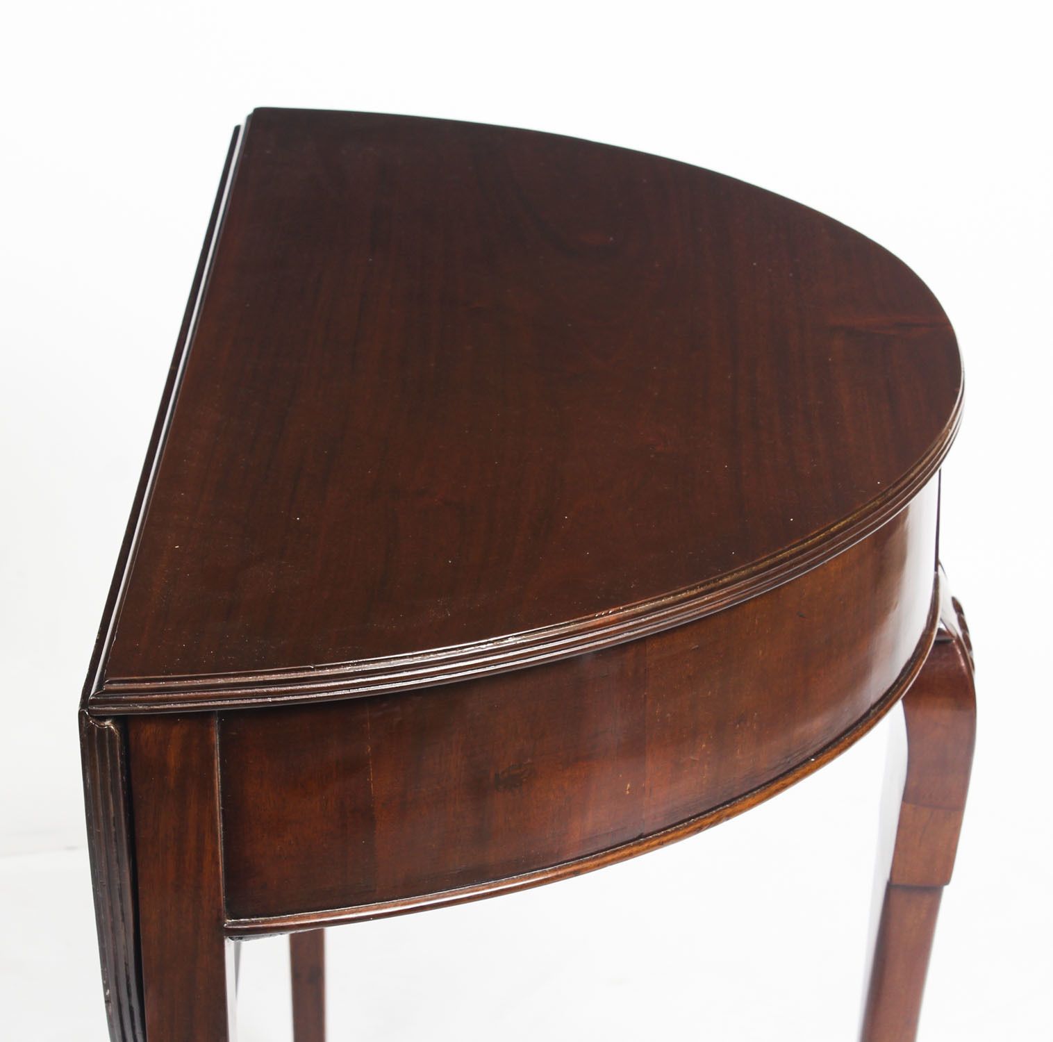 Furniture Victorian Mahogany Demi Lune Card Console Tea  19th C photo
