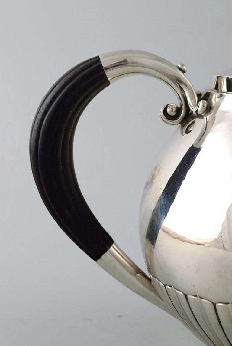 Johan Rohde For Georg Jensen, "Kosmos" Teapot In Sterling Silver photo for sale