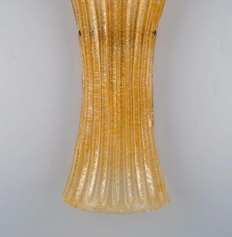 Barovier And Toso, Venice, A Pair Of Giant Wall Lamps In Fluted Art Glass photo 2019.0