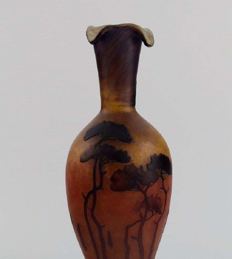 Muller Frères, France, Vase In Smoky And Dark Art Glass, 1920s photo 2104.0