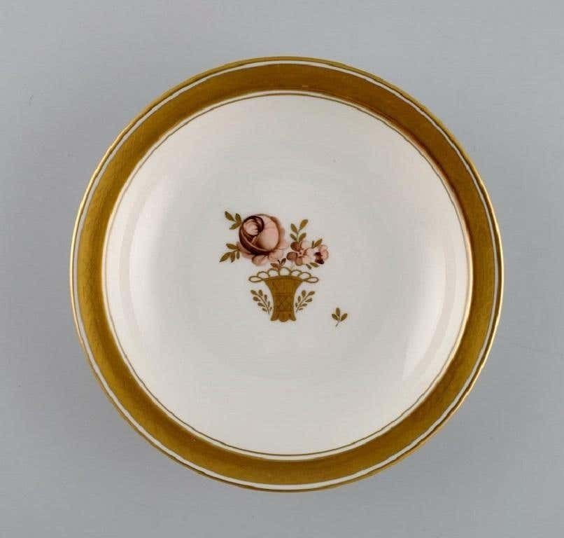 Six Royal Copenhagen Golden Basket Porcelain Bowls With Flowers photo Home Decor