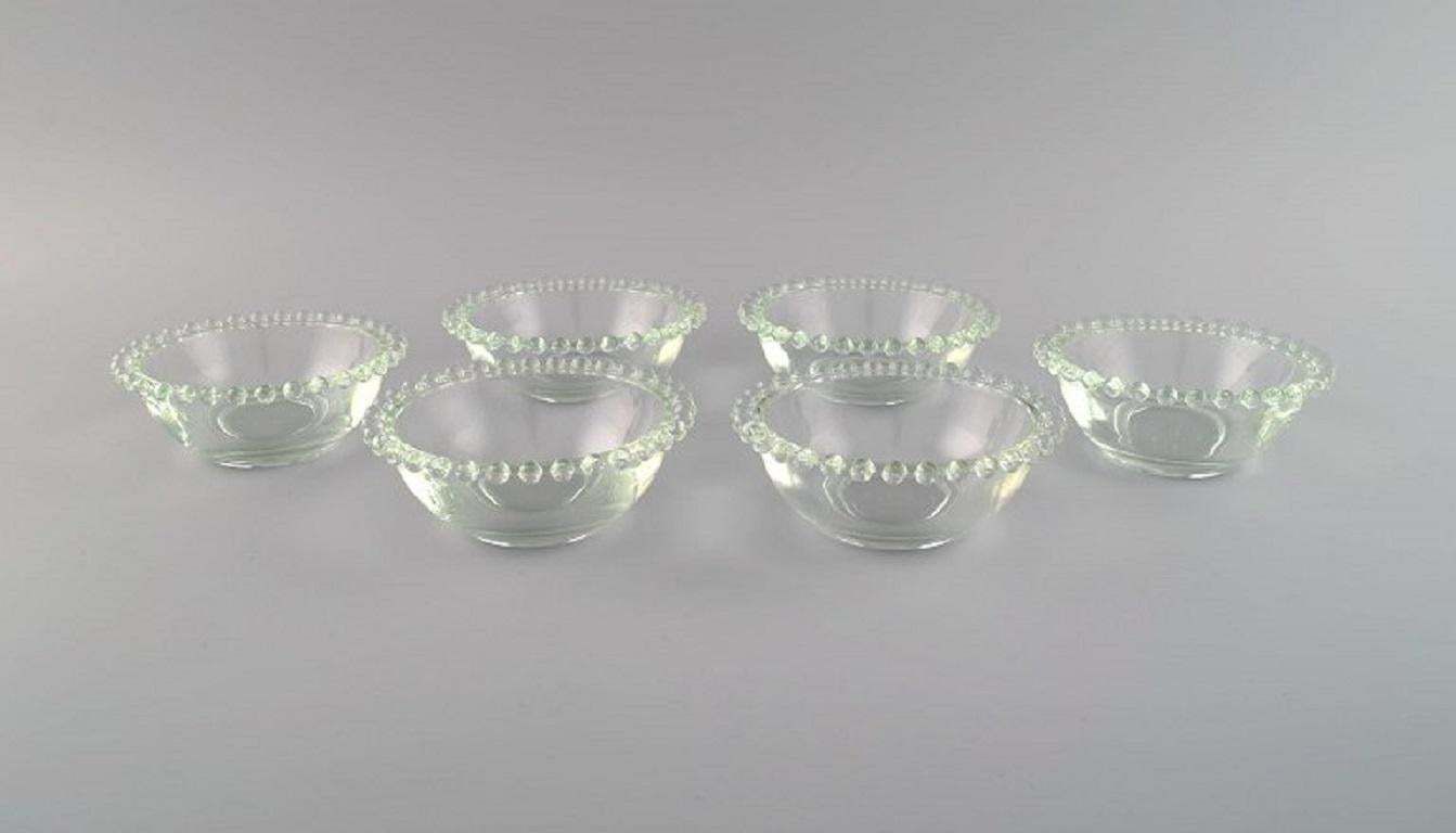 Six Finger Bowls In Clear Art Glass France Mid 20th Century photo furniture