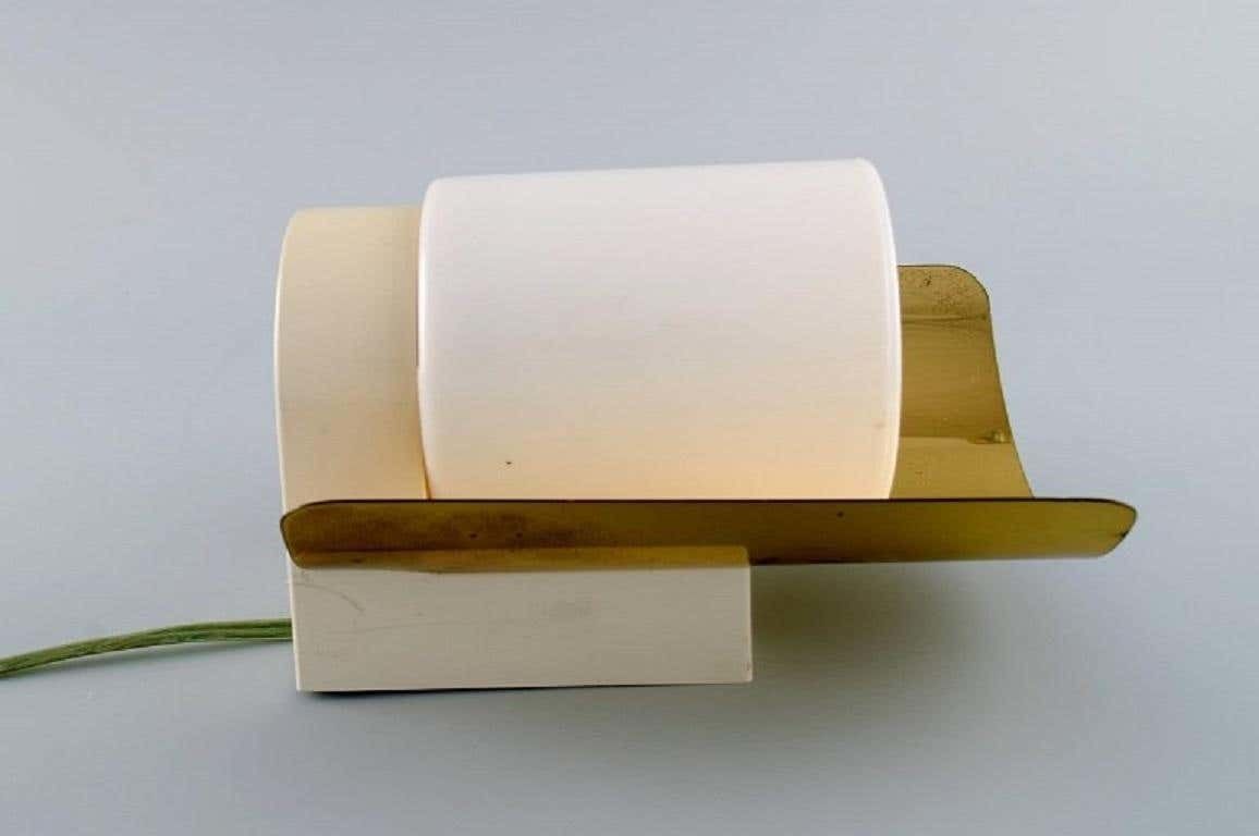 Hans Agne Jakobsson For A / B Markaryd, Wall Lamp In Brass And Lacquered Metal photo Lighting