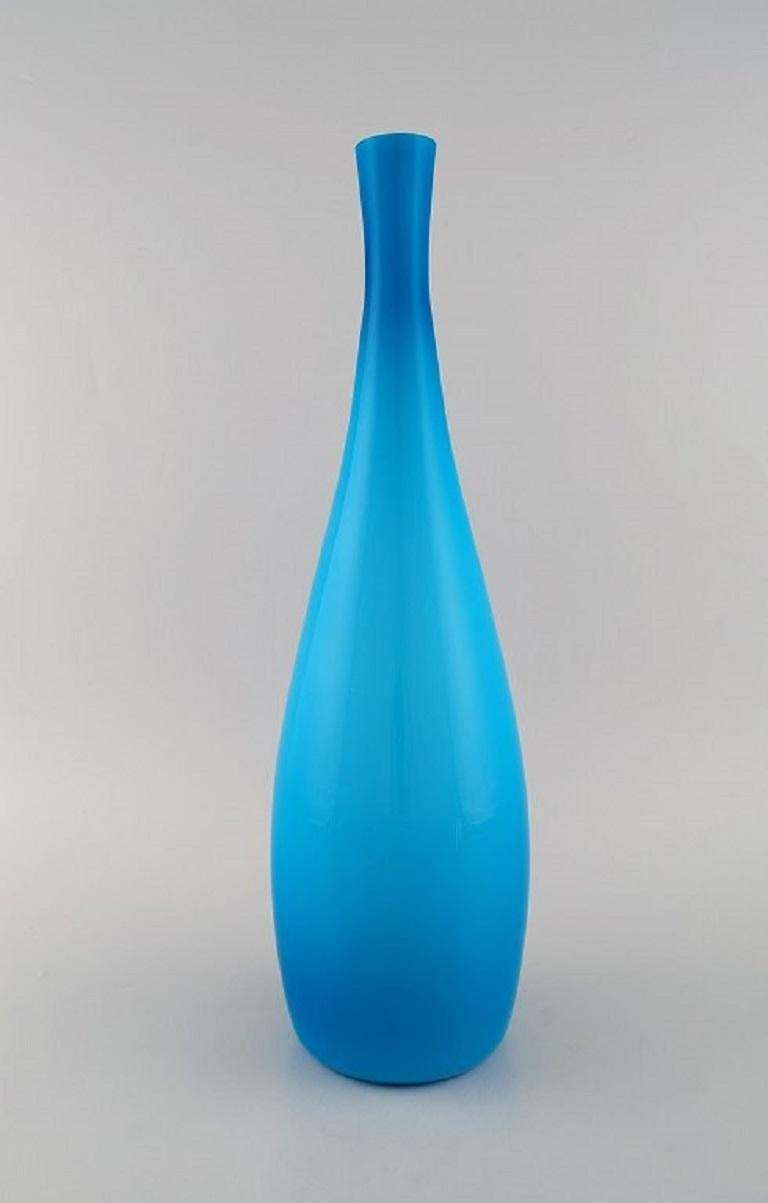 Kastrup Glas, Denmark, A Pair Of Large And Rare Vases In Turquoise Art Glass photo furniture