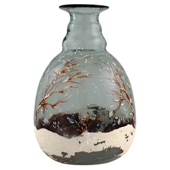 Daum Nancy, France, Art Nouveau Vase In Mouth Blown Art Glass