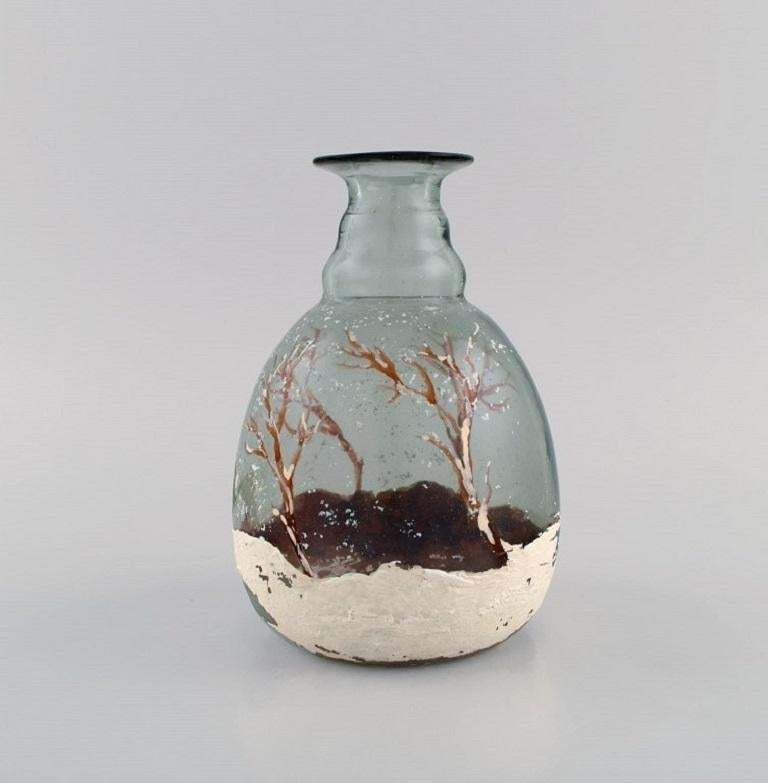 Daum Nancy, France, Art Nouveau Vase In Mouth Blown Art Glass photo furniture