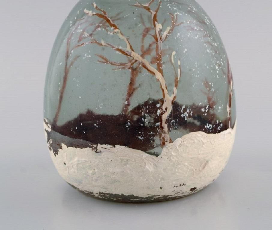 Daum Nancy, France, Art Nouveau Vase In Mouth Blown Art Glass photo for sale