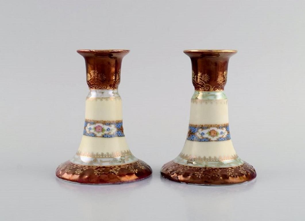Two Candlesticks And Ink Dryer In Hand Painted Porcelain, Vienna, Early 20th C photo 303.0