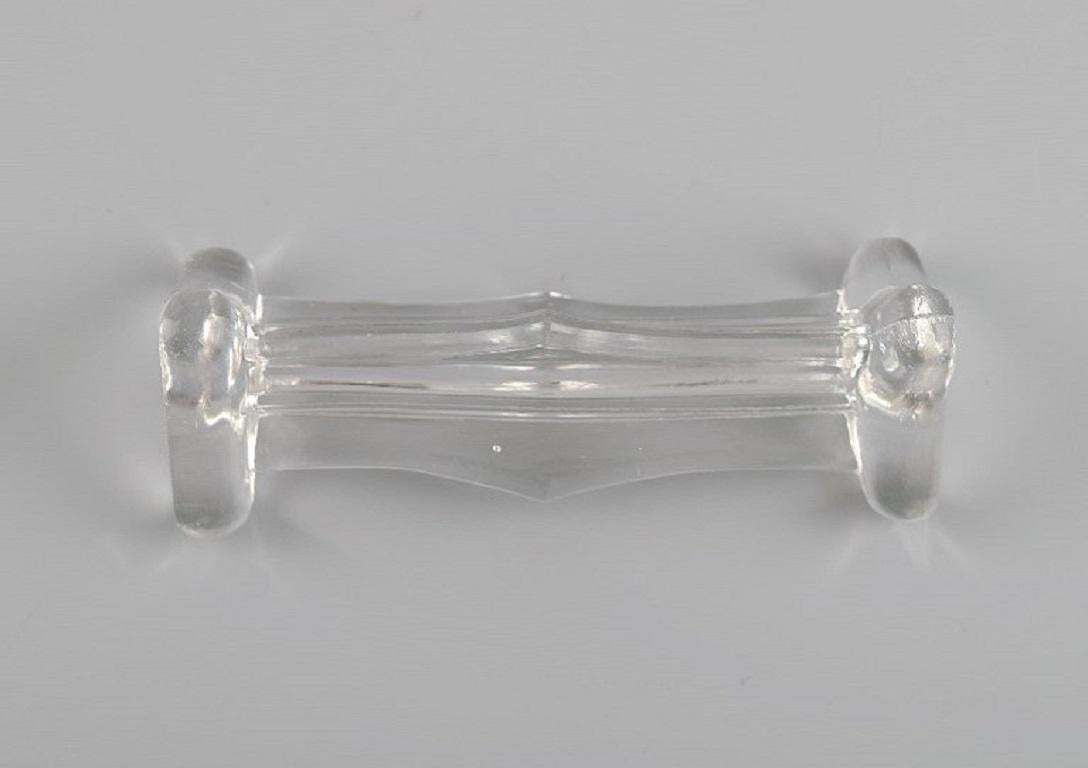 Eight Art Deco Knife Rests In Clear Art Glass France 1930s / 40s photo 303.0