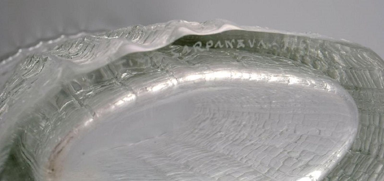 Timo Sarpaneva For Iittala  Vase In Clear Mouth Blown Art Glass Finnish Design photo vinterior