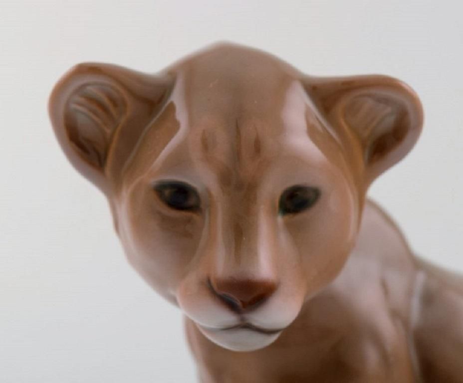 B & G / Bing & Grondahl, Sitting Lion Cub In Porcelain photo for sale