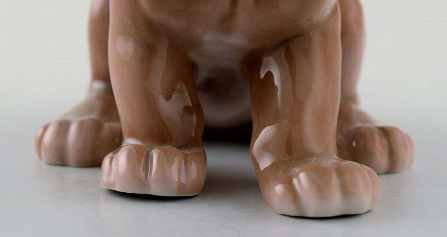 B & G / Bing & Grondahl, Sitting Lion Cub In Porcelain photo Art