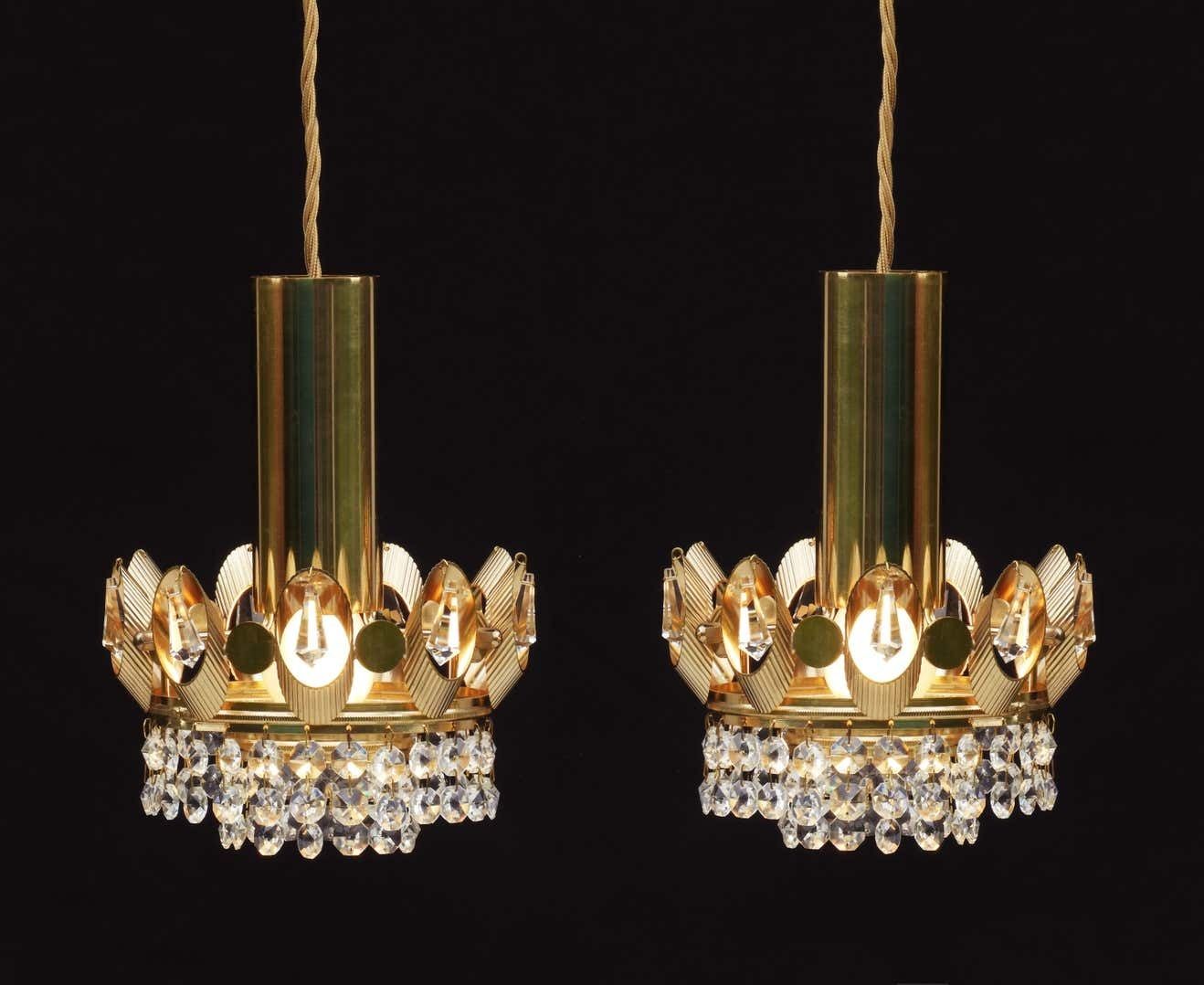 Palwa Crown Pendant Light Chandeliers, C1970s photo for sale