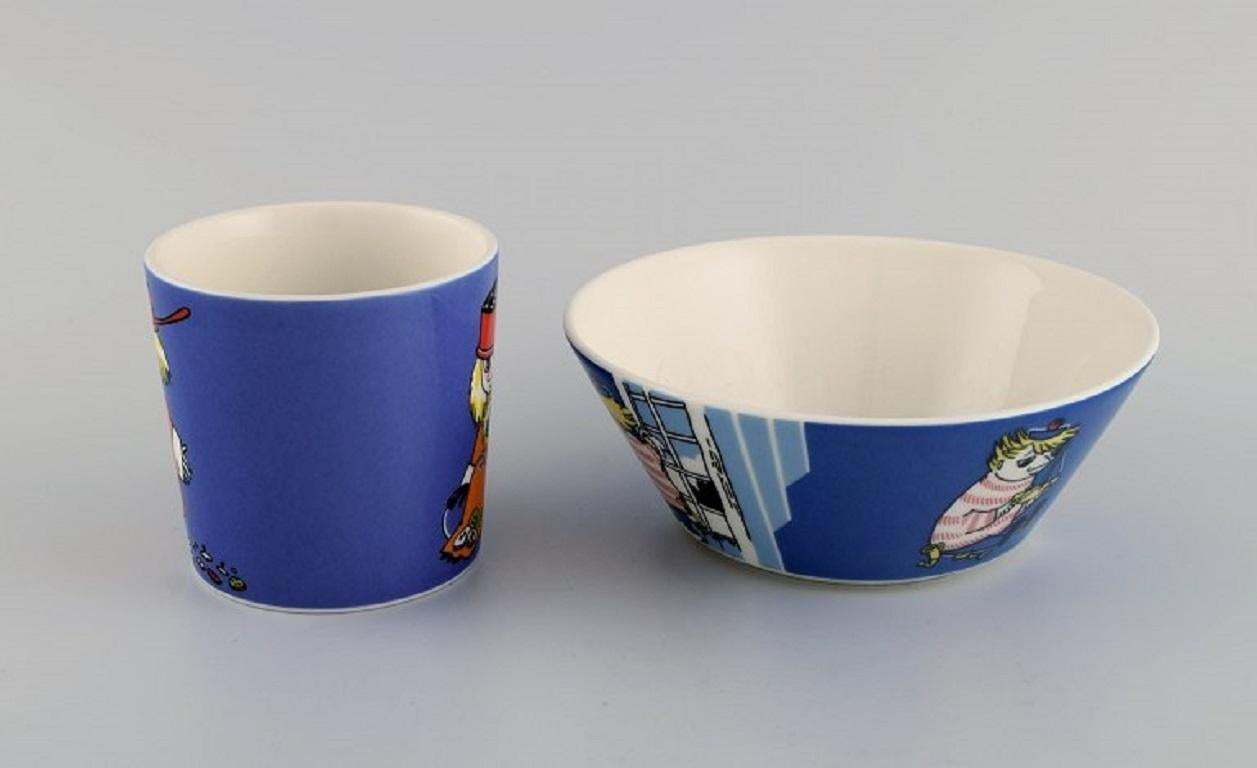 Arabia, Finland Porcelain Bowl And Cup With Motifs From Moomin Late 20th C photo for sale