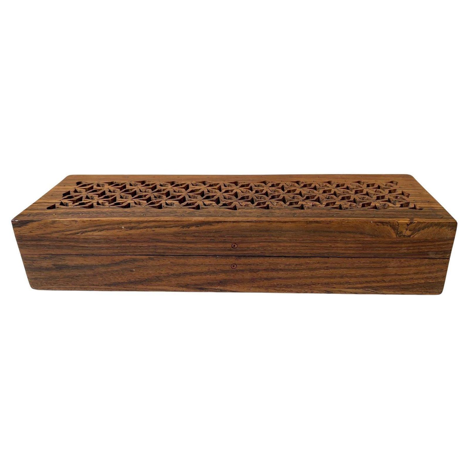 Vintage Potpourri Box In Rosewood Filigree, 1960s