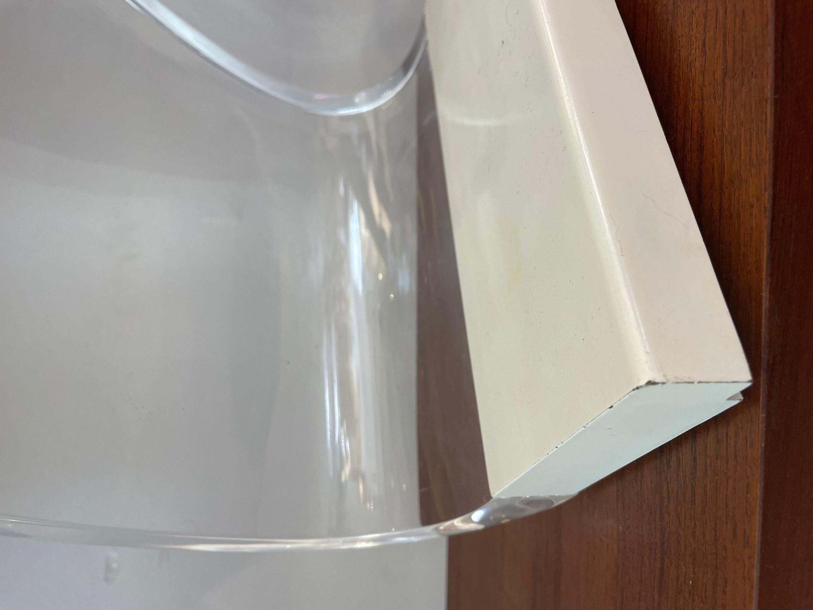 Mid Century Plexiglass White Table Lamp Model ''Acrilica" By Joe Colombo, Italy photo vintage