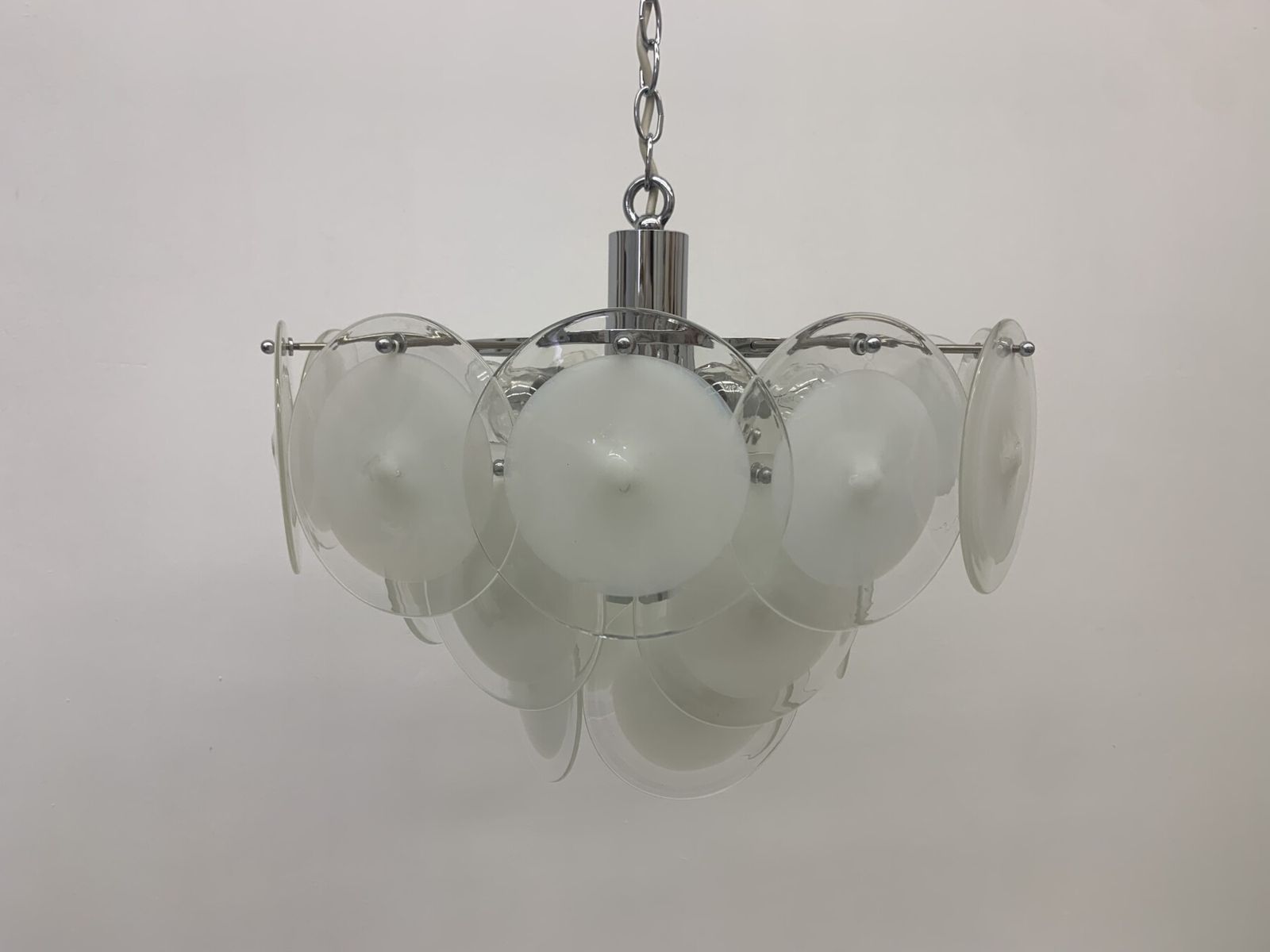 Italiaanse Schijfkroonluchter Van Vistosi Murano Glass, Italië, Jaren 1970