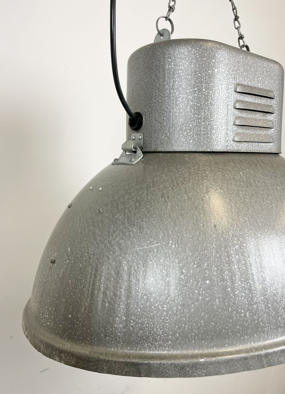 Large Oval Industrial Polish Factory Pendant Lamp From Mesko, 1970s, 8x photo buy