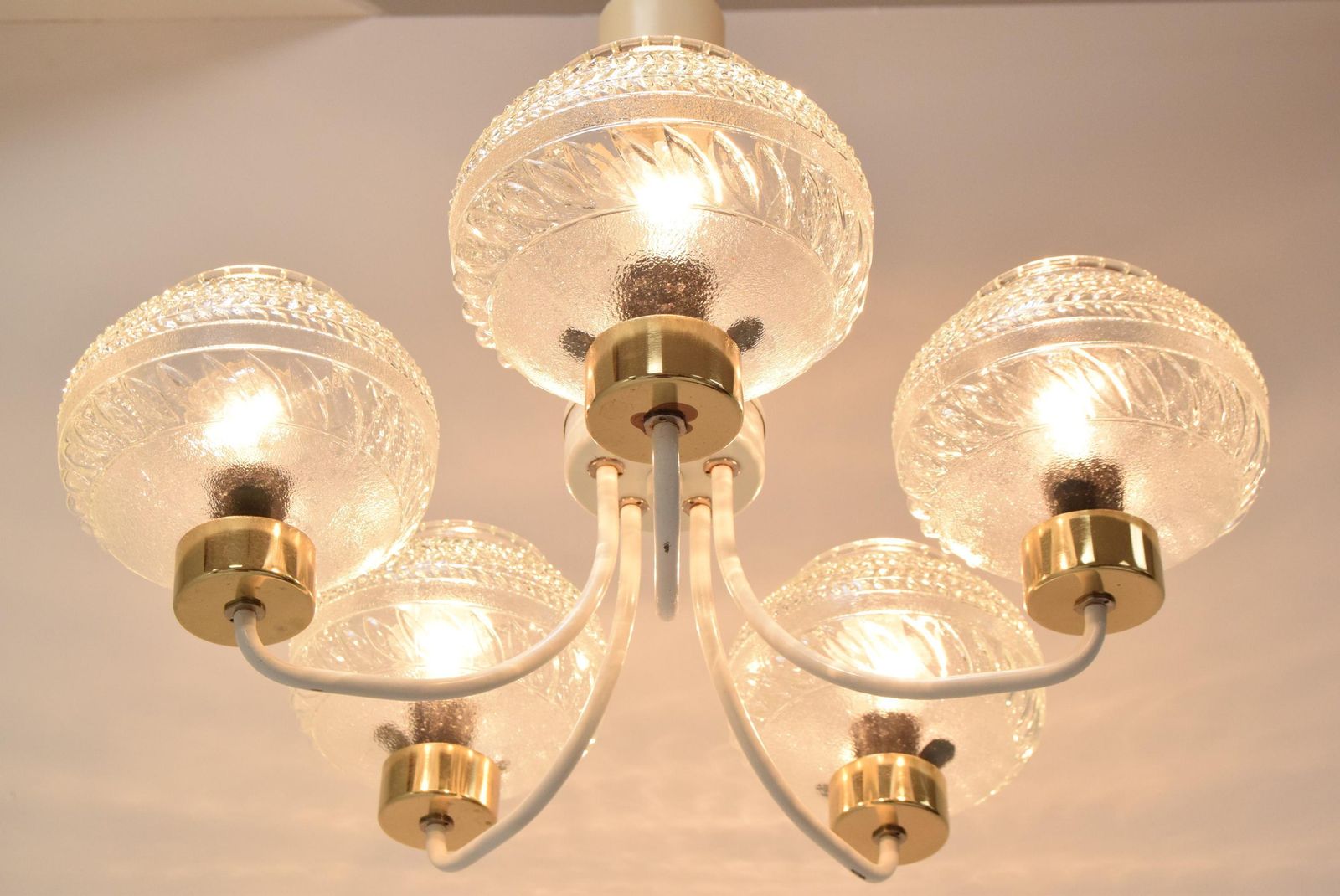 Mid Century Chandelier By Instala Jilove U Decina,1970's. photo vintage