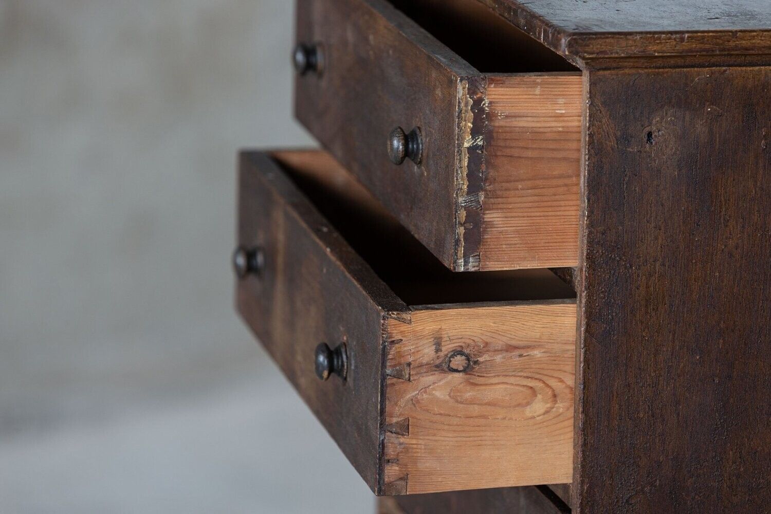 photo for sale 19thc English Painted Pine Workshop Drawers