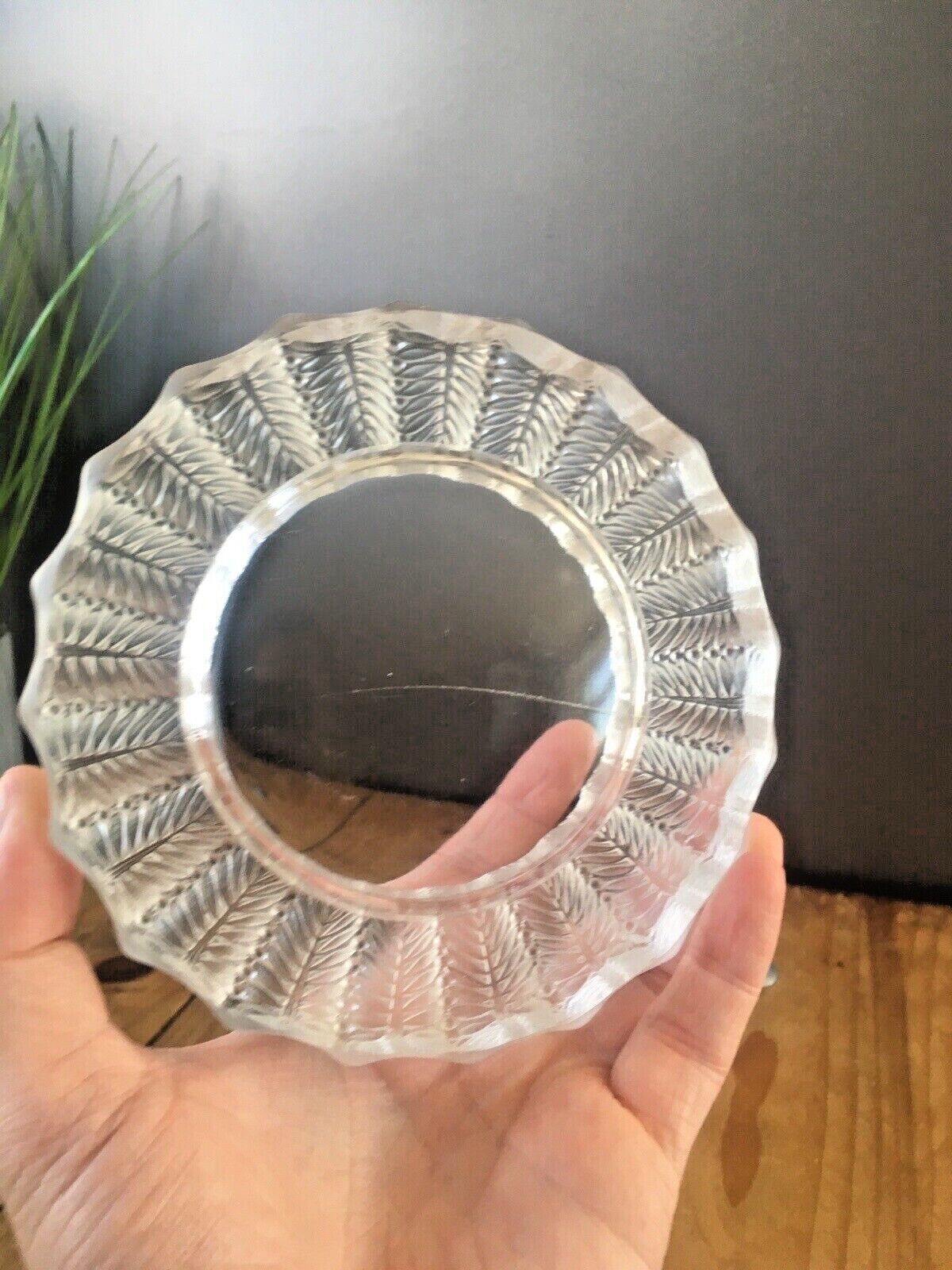photo for sale Beautiful C1945 1977 Signed Lalique France Jamaica Pattern Ashtray Dish After Rene