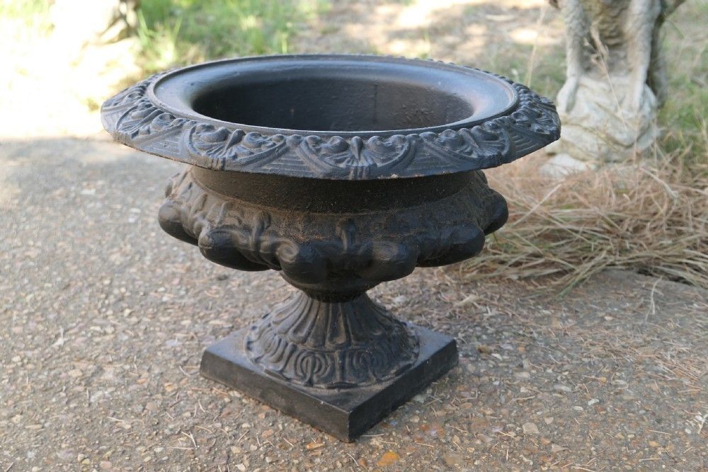 Wide Cast Iron Urn, Garden Planter