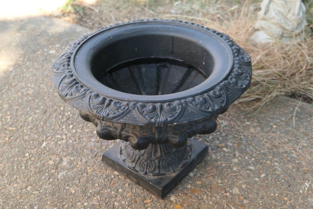 Wide Cast Iron Urn, Garden Planter photo furniture