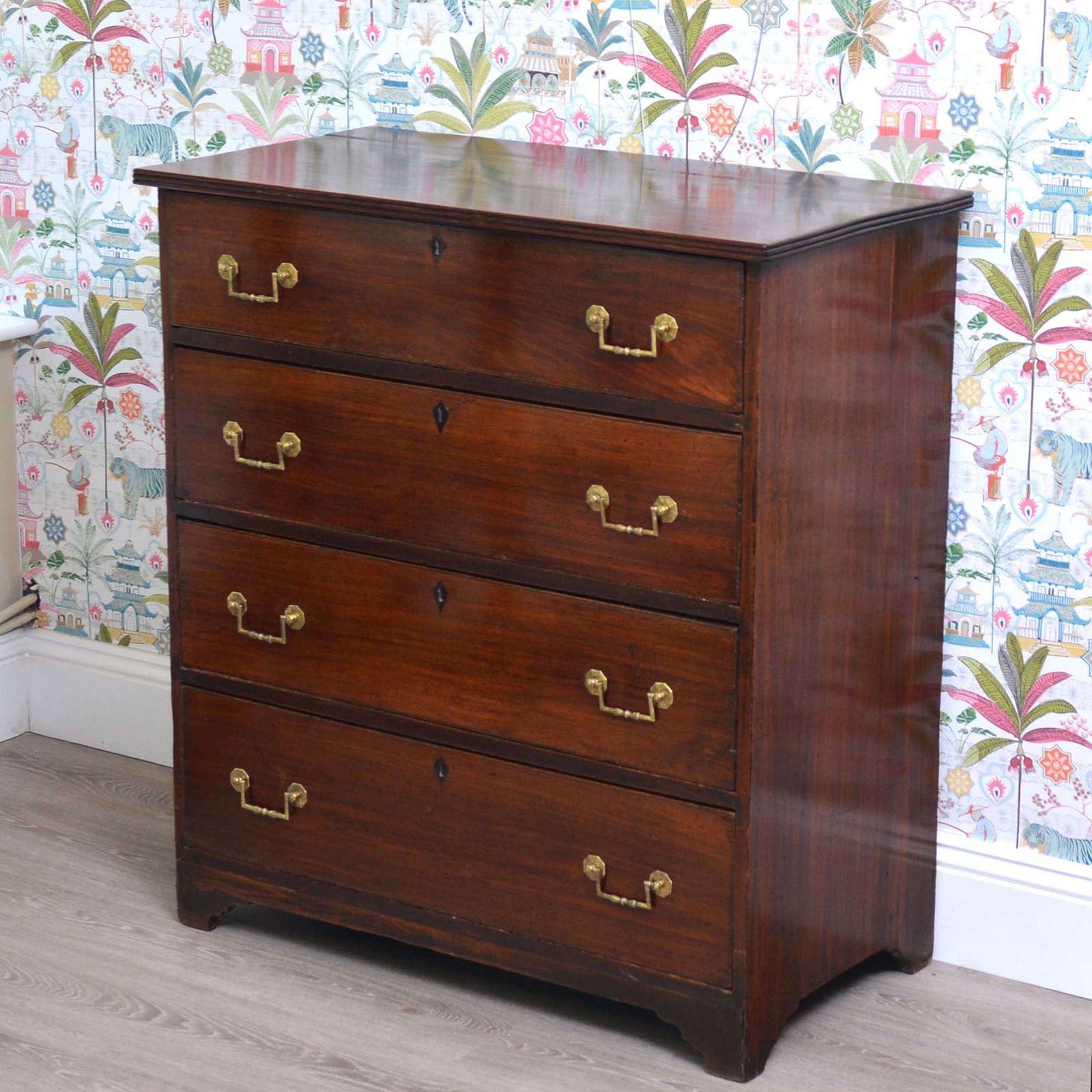 Colonial Padauk Wood Chest Of Drawers